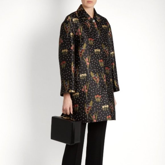 RED VALENTINO Blooming Garden Jacquard Coat - Picture 1 of 11